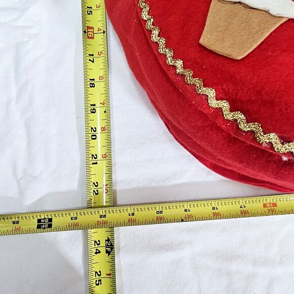 Vintage Large 22" Felt Pompoms Pixie Elf Christmas Stocking Tree Snowman 1960s - Picture 5 of 15